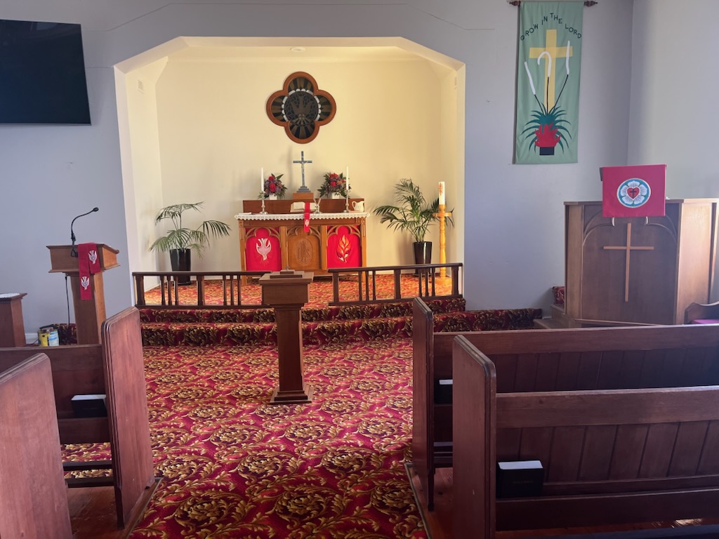 Naracoorte Lutheran front of church